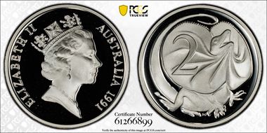 1991 2C Silver PR70DCAM