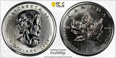2004 $5 Maple Leaf/Ag MS66