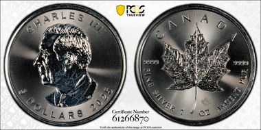 2025 $5 Maple Leaf 1oz Ag MS65