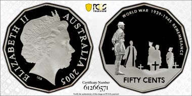 2005 50C Remembrance Silver PR69DCAM