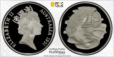 1991 20C Silver PR69DCAM