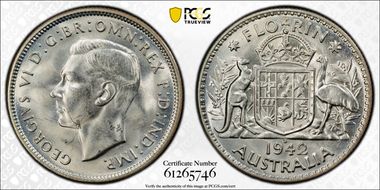 1942-S Florin KM-40  Ag MS64