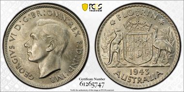 1943(m) Florin KM-40  Ag MS63