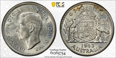 1943-S Florin KM-40  Ag MS64