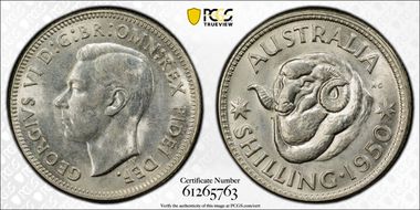 1950(m) Shil KM-46  Ag MS63