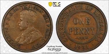 1931 (m) 1D Indian obverse Dropped 1 XF40BN