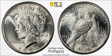 1934-D $1 MS66+