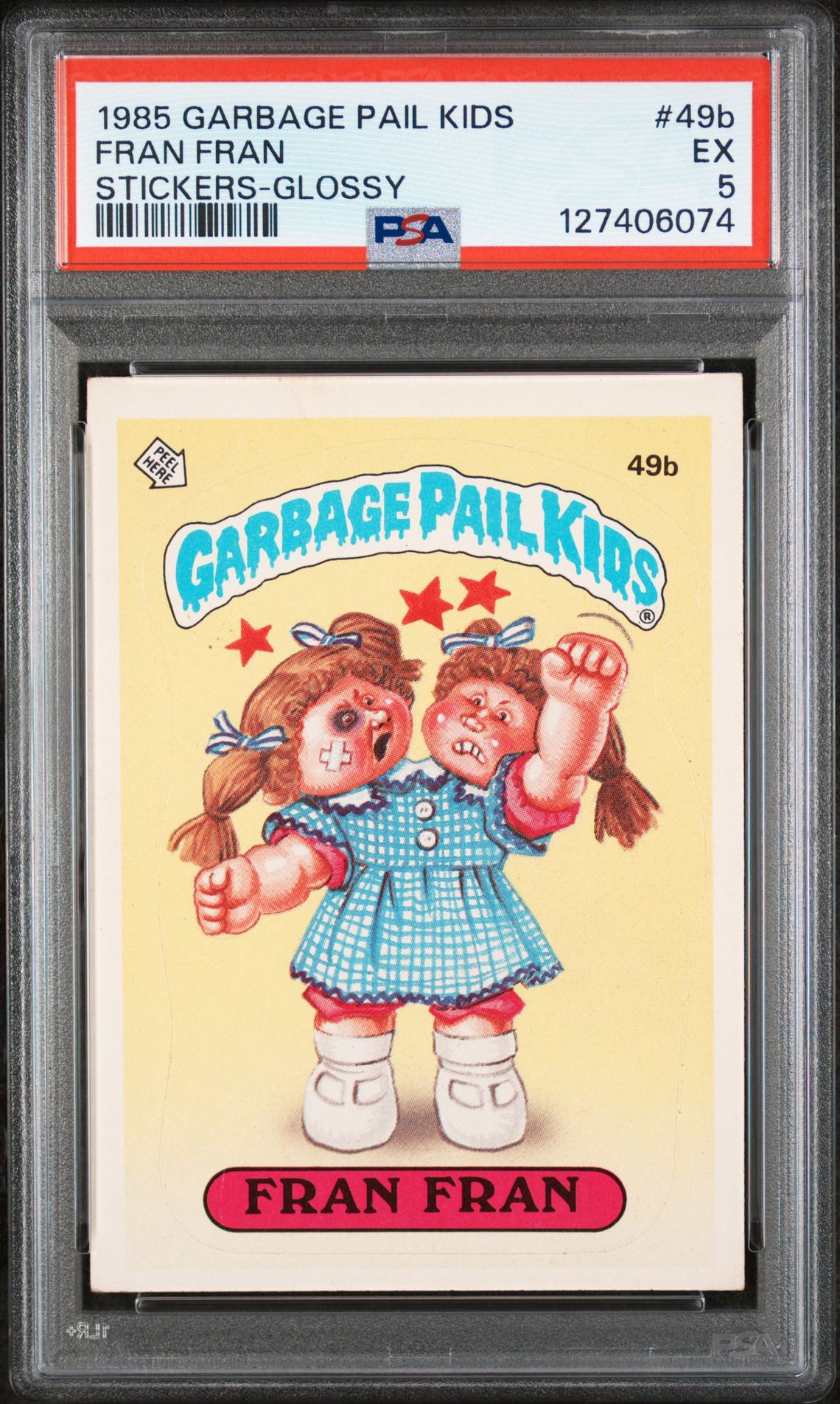 1985 Topps GARBAGE PAIL KIDS STICKERS STICKERS-GLOSSY #49B Fran Fran front