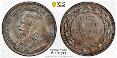 1920 1C Large Cent MS64BN