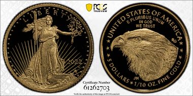 2022-W $5 Gold Eagle PR70DCAM