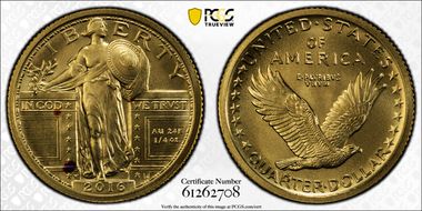 2016-W 25C 100th Anniversary Gold SP68