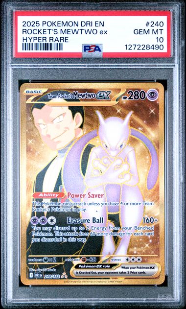 2025 POKEMON DRI EN-DESTINED RIVALS #240 ROCKET'S MEWTWO EX HYPER RARE