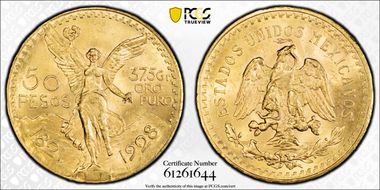 1928 50 Peso KM-481  Au MS64