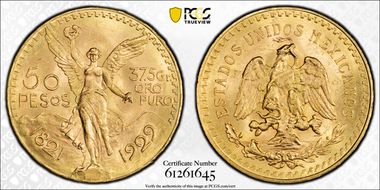 1929 50 Peso KM-481  Au MS64