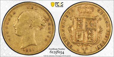 1881-M 1/2 Sov S-3863B VF25