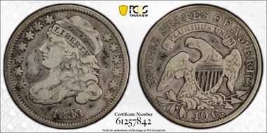 1833 10C Last 3 High VF20