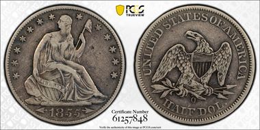 1855-O 50C Arrows VF30