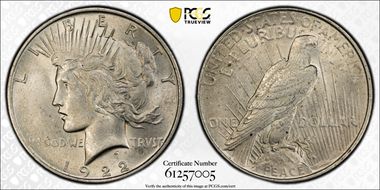 1922 $1 MS62