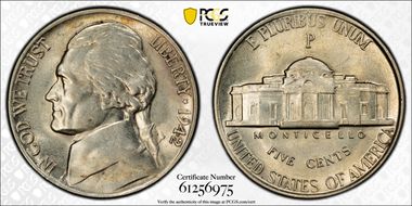 1942-P 5C Silver MS62
