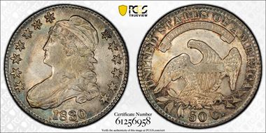 1830 50C Small 0 AU58