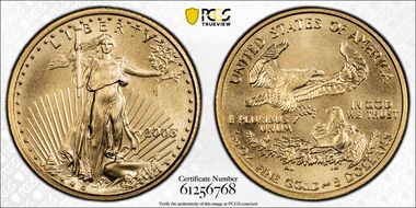 2006 $5 Gold Eagle First Strike MS70