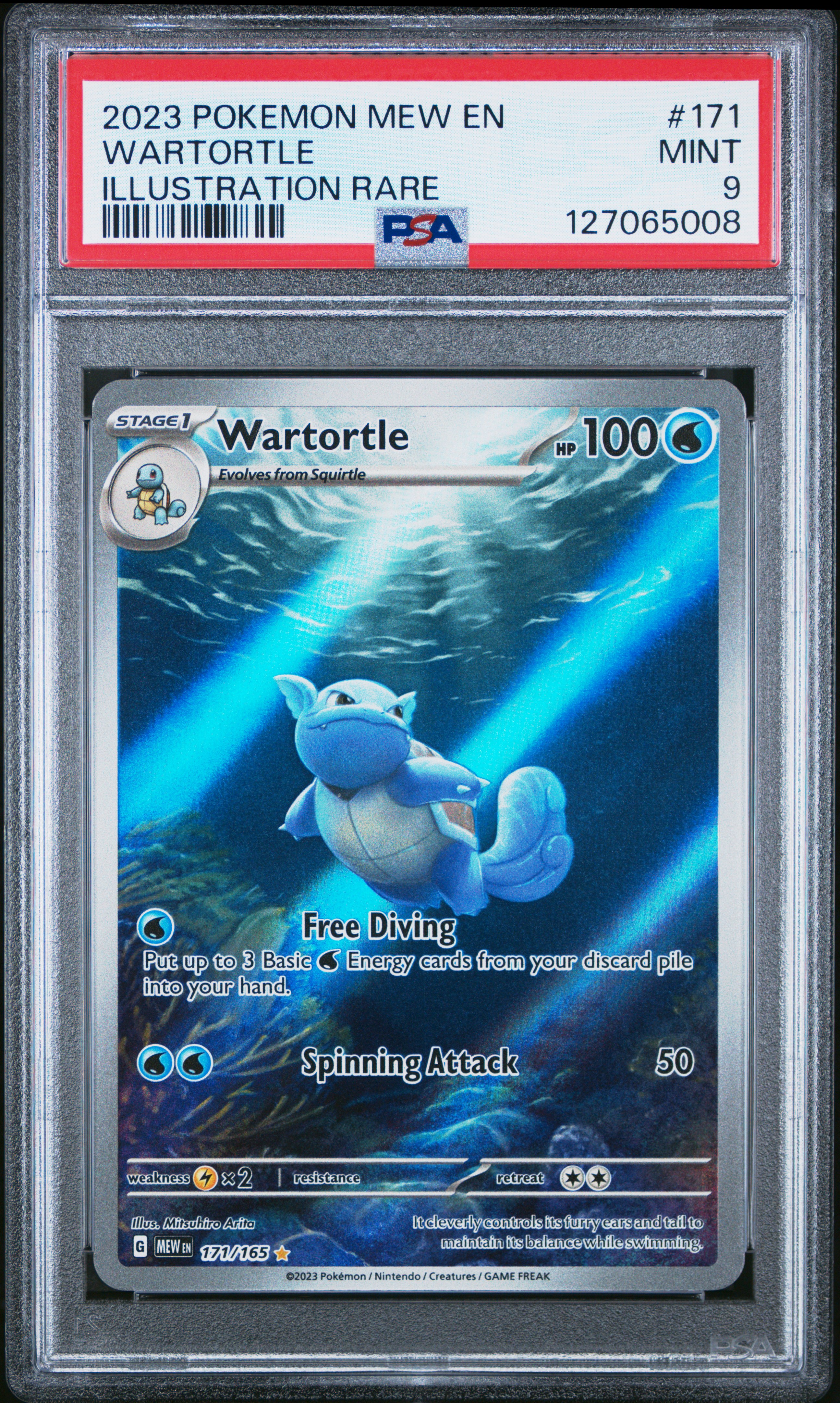 2023 #171 Wartortle PSA 9 Mew EN-151