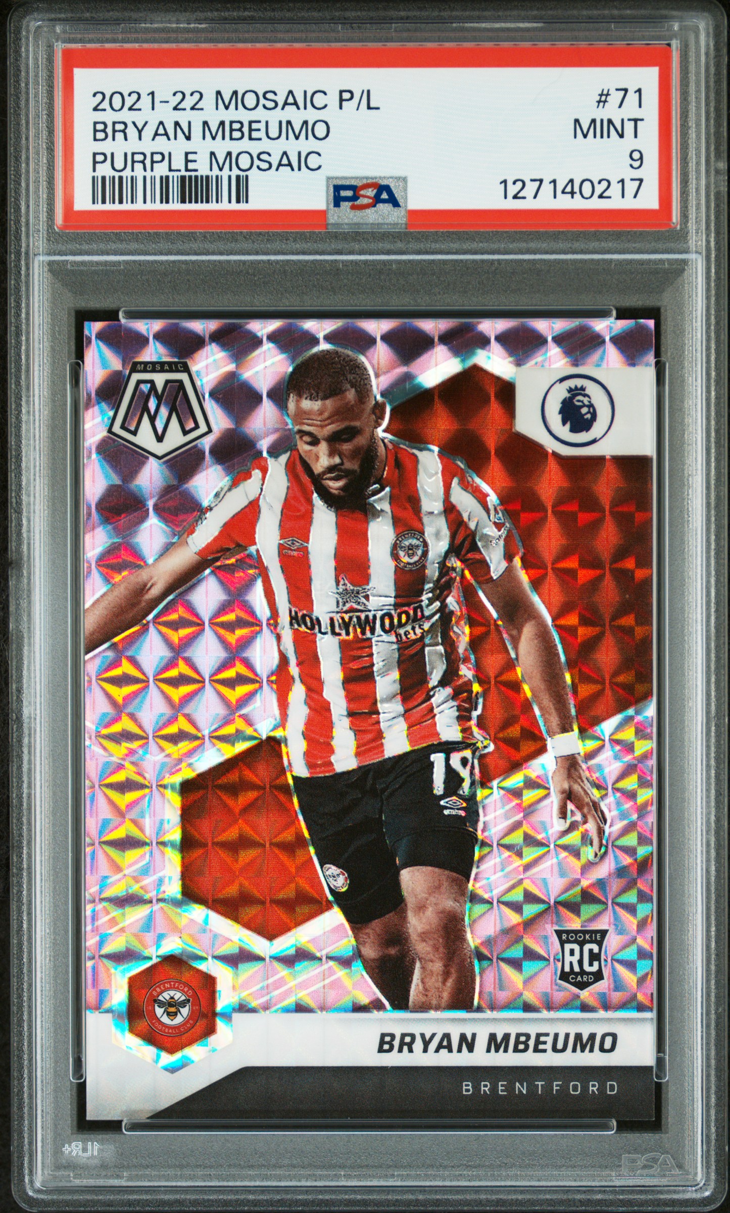 2021 #71 Bryan Mbeumo PSA 9 Panini Mosaic Premier League