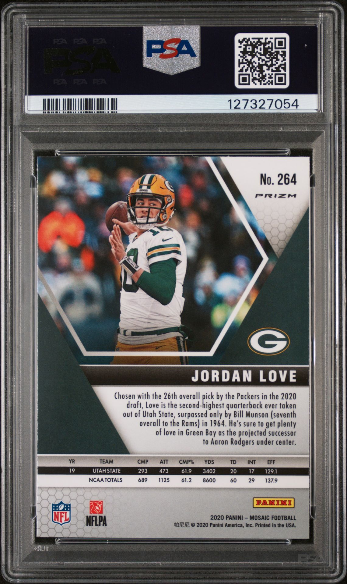 2020 Panini Mosaic Jordan Love #264 (Mosaic) Mint 9 back