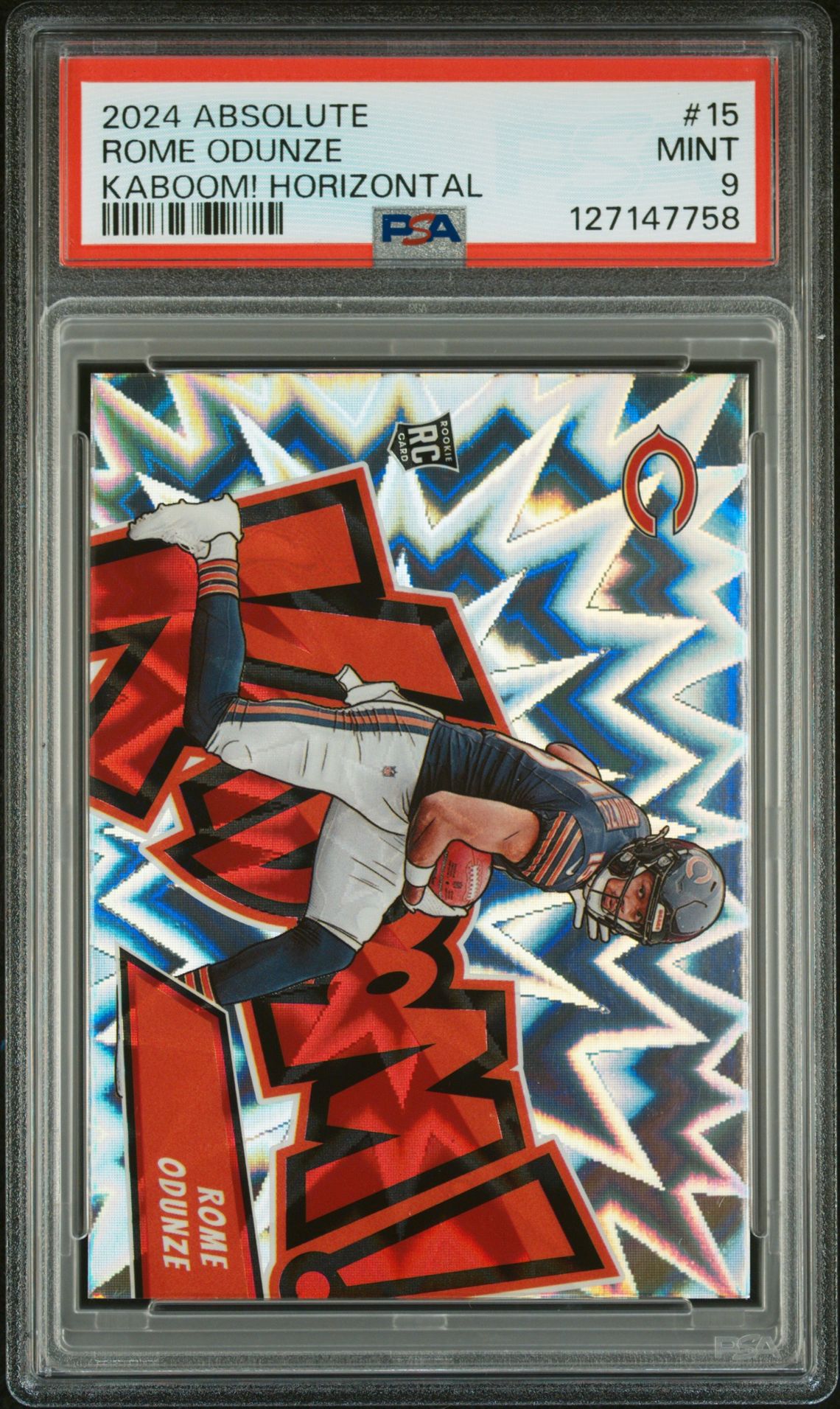 2024 Panini Absolute Kaboom! Horizontal Rome Odunze #15 Mint 9 front