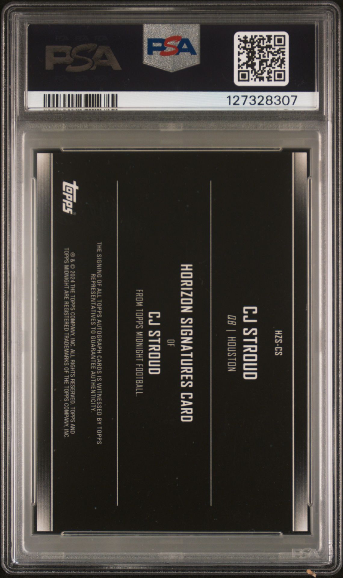2024 Topps Midnight Horizon Signatures Cj Stroud #Hzscs (Horizon Signature-Equinox) Mint 9 back