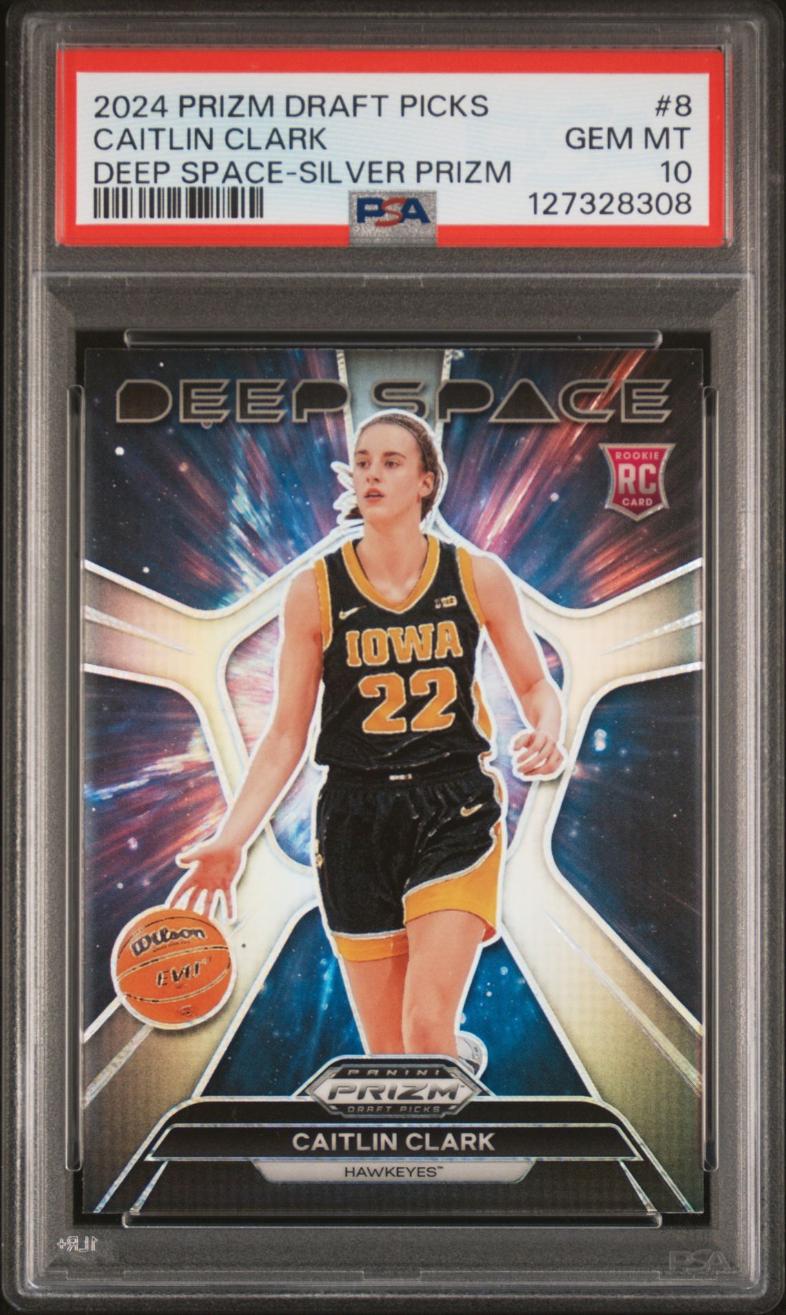 2024 Panini Prizm Draft Picks Deep Space Caitlin Clark #8 (Deep Space-Silver Prizm) Gem Mt 10 front