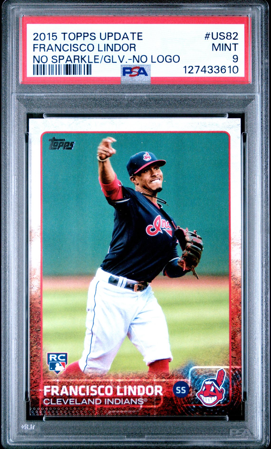 2015 Topps TOPPS UPDATE NO SPARKLE UNDER GLOVE #US82 Francisco Lindor front