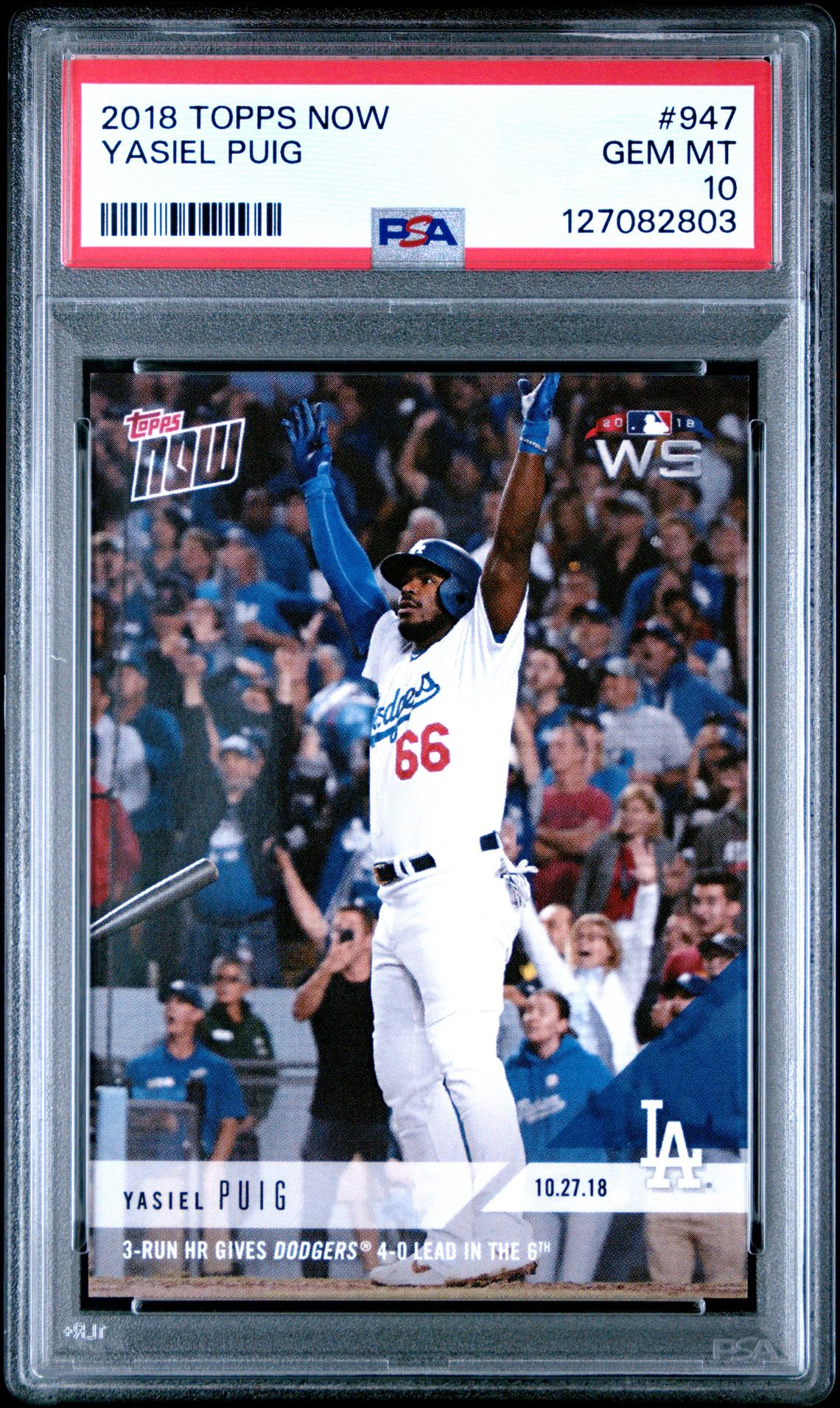 2018 Topps Now TOPPS NOW #947 Yasiel Puig front