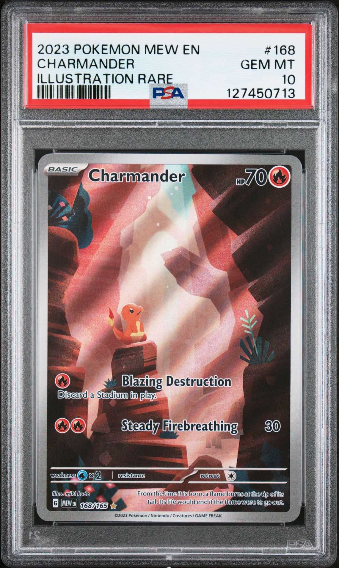 2023 Pokemon Mew En-151 Charmander #168 (Illustration Rare) Gem Mt 10 front