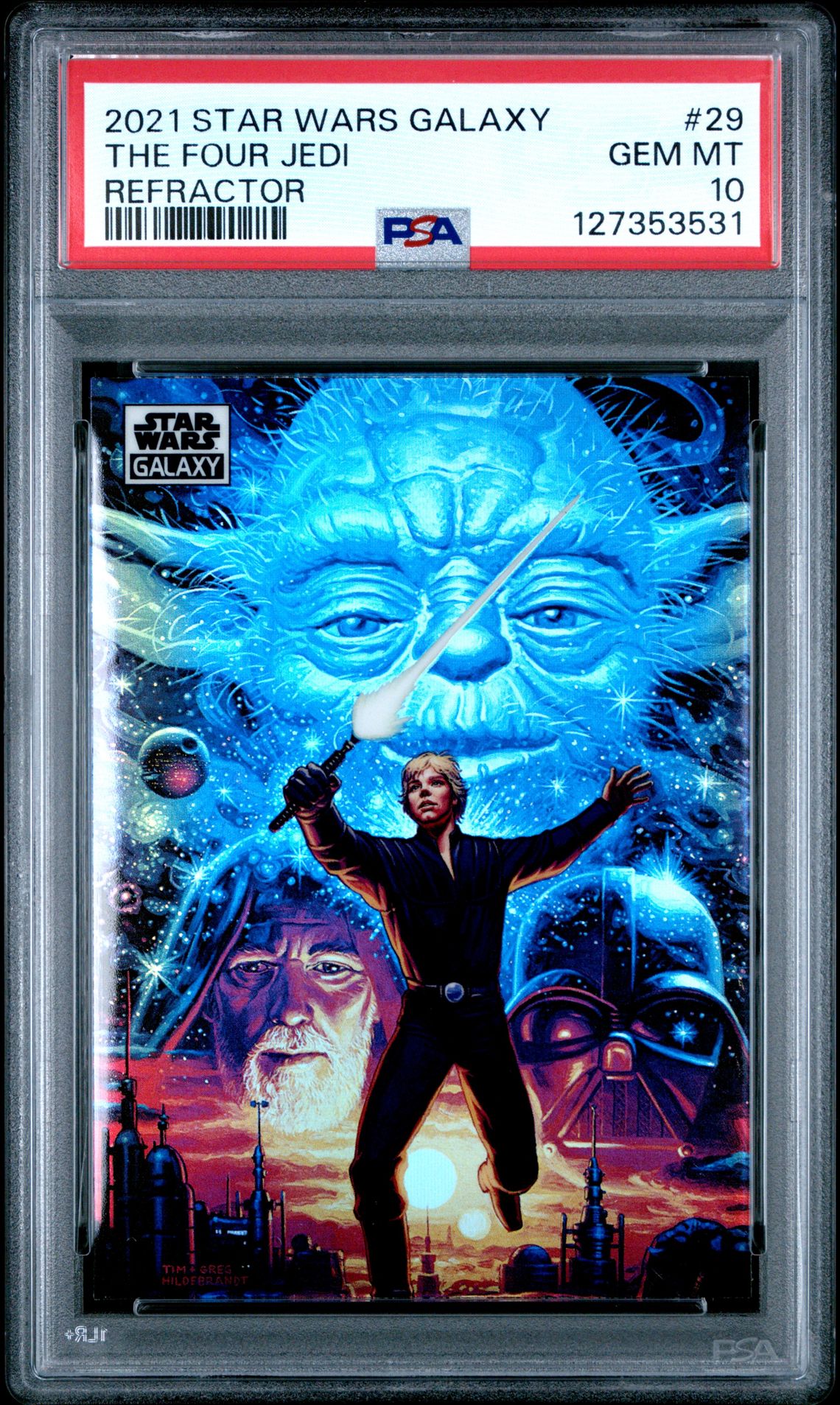 2021 Topps Chrome TOPPS CHROME STAR WARS GALAXY REFRACTOR #29 The Four Jedi front