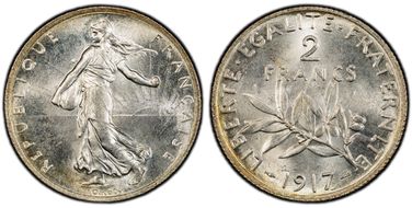 1917 2 Fr Gad-532 F-266 MS65