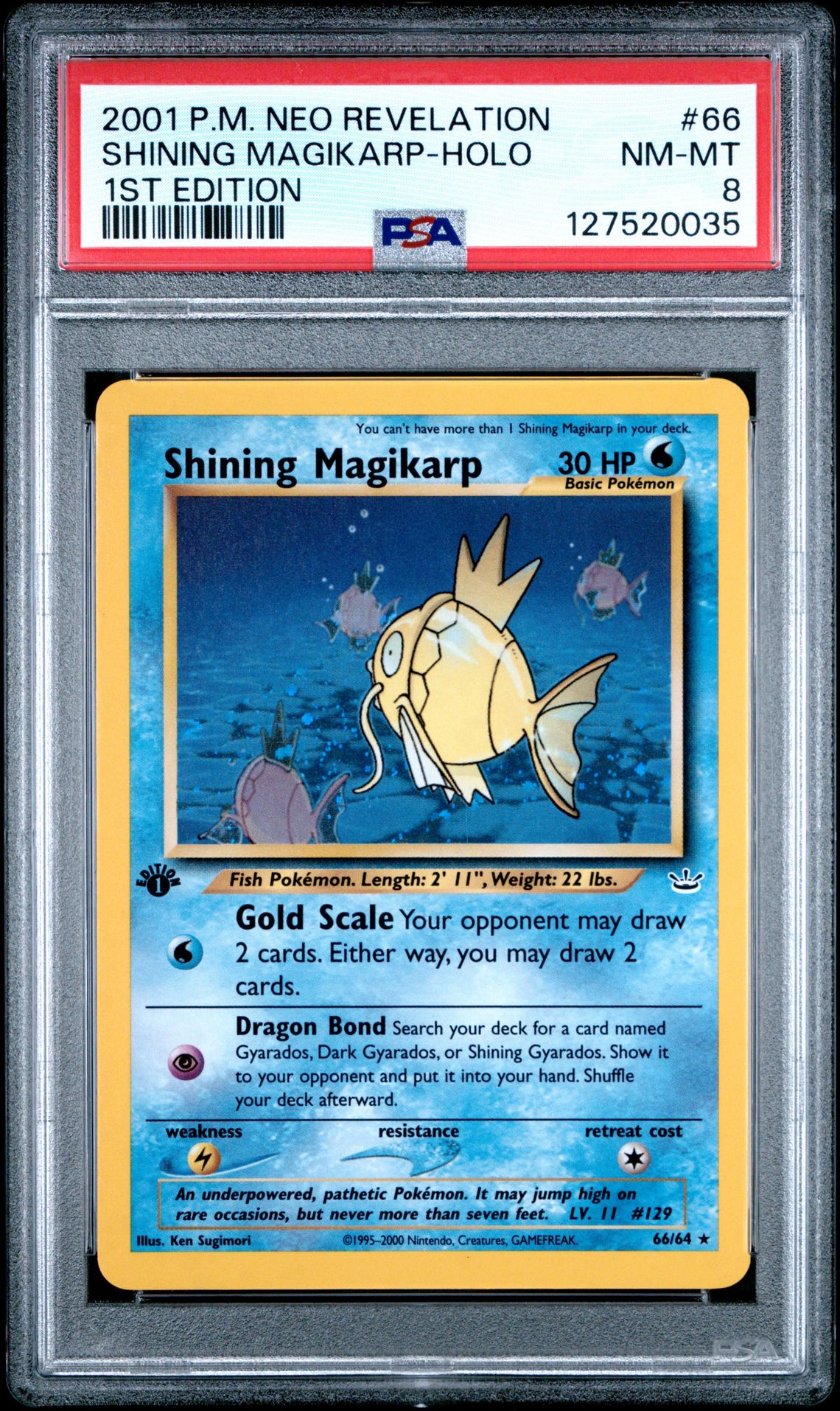 2001 Pokemon POKEMON NEO REVELATION #66 Shining Magikarp-Holo front