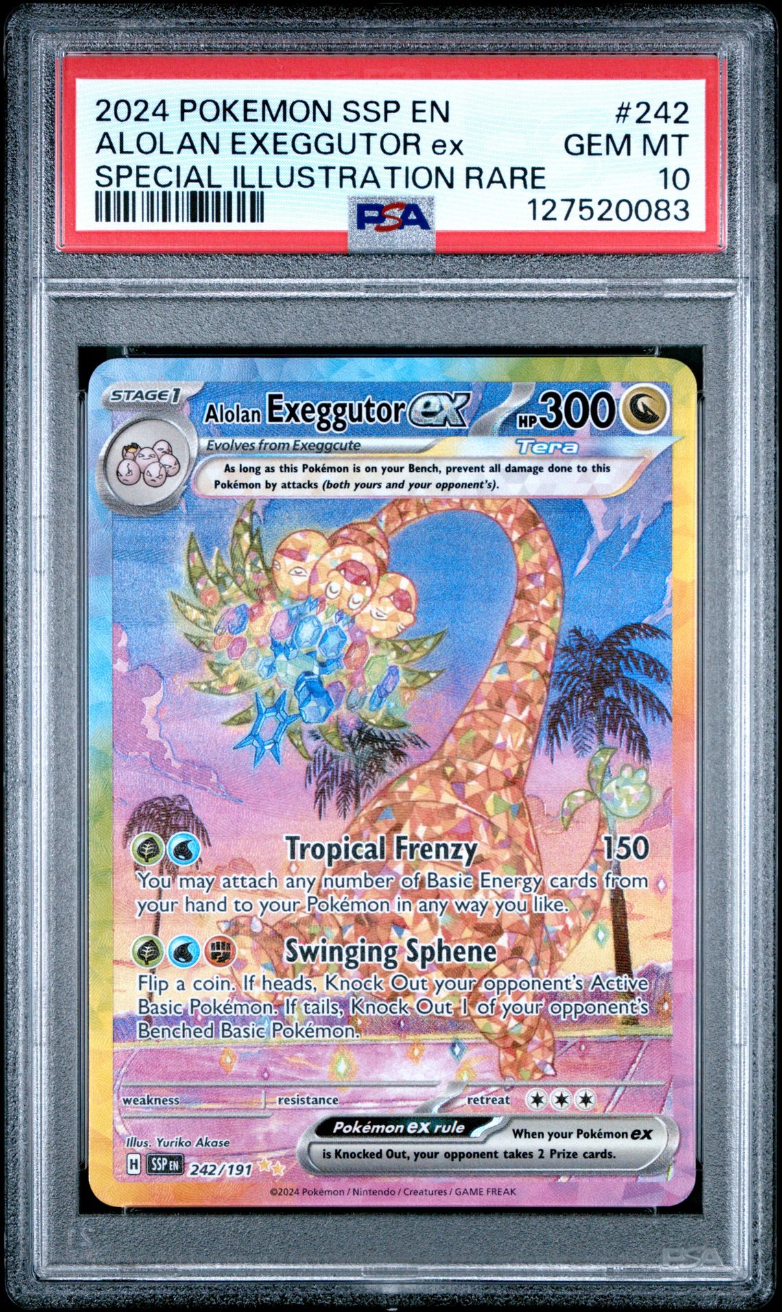 2024 Pokemon POKEMON SSP EN-SURGING SPARKS SPECIAL ILLUSTRATION RARE #242 Alolan Exeggutor Ex front