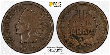 1909-S 1C Indian N1BN