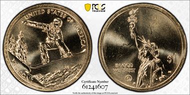 2022-D $1 American Innovation VT Snowboarding Pos. B MS65