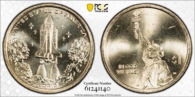 2025-D $1 American Innovation FL Space Shuttle Pos. A MS65