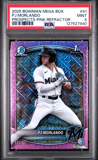 2025 Bowman Pink Refractor #91 Pj Morlando front