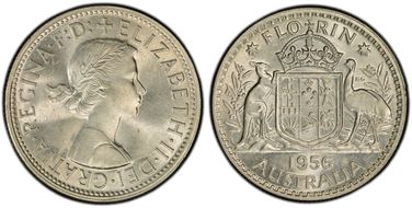 1956(m) Florin KM-60  Ag MS64