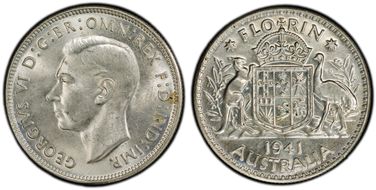 1941(m) Florin KM-40  Ag MS63