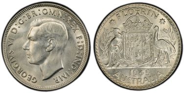 1945(m) Florin KM-40  Ag MS64