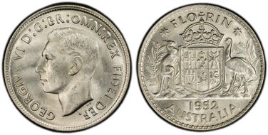1952(m) Florin KM-48  Ag MS64