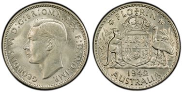 1942-S Florin KM-40  Ag MS63