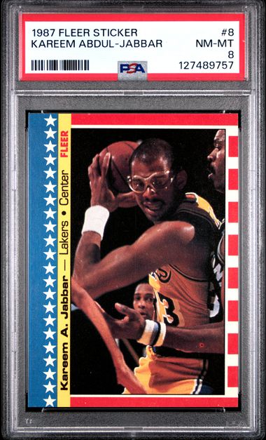 1987 Fleer #8 Kareem Abdul-Jabbar front
