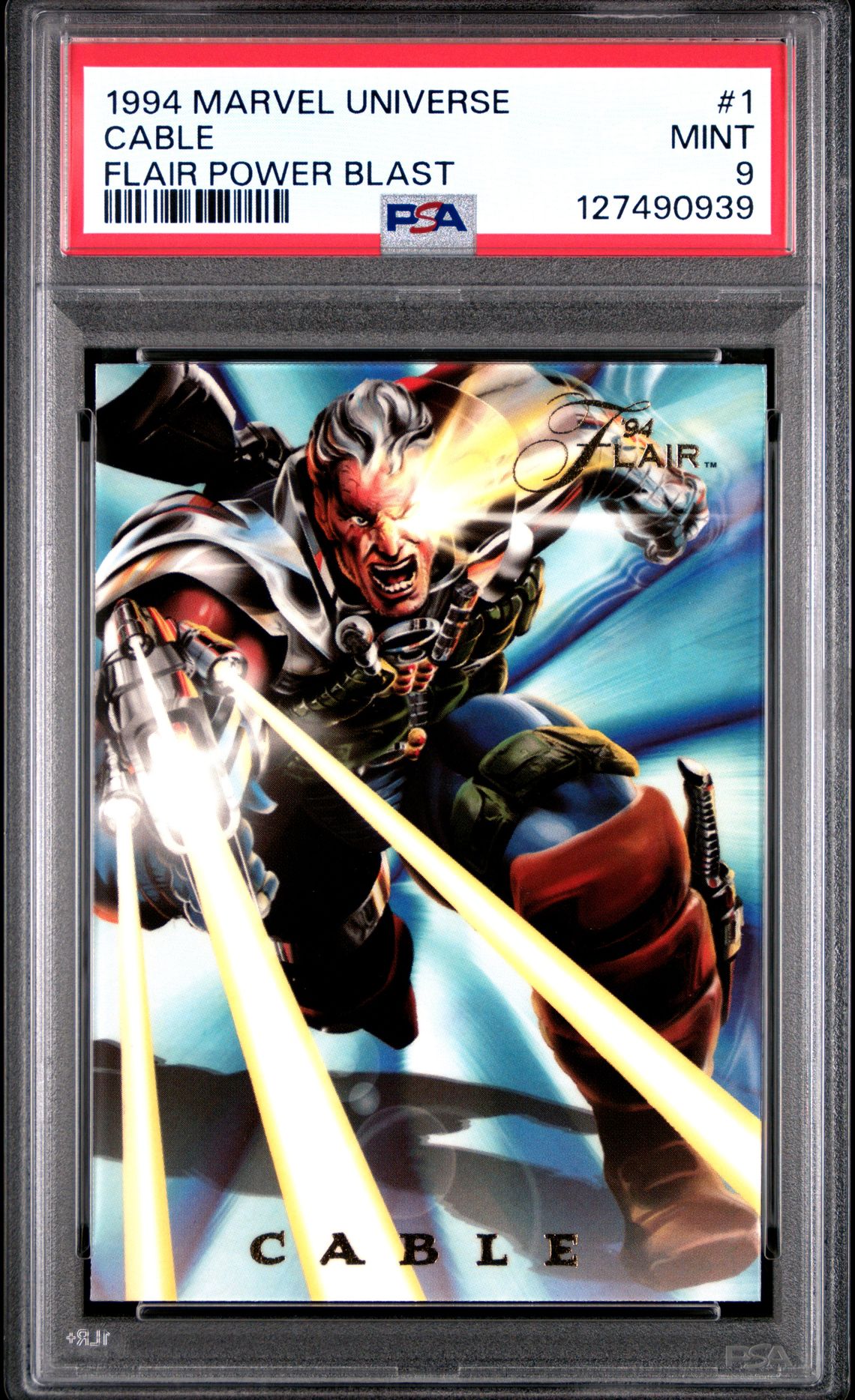 1994 Marvel Universe Flair Power Blast Cable #1 (Flair Power Blast) Mint 9 front