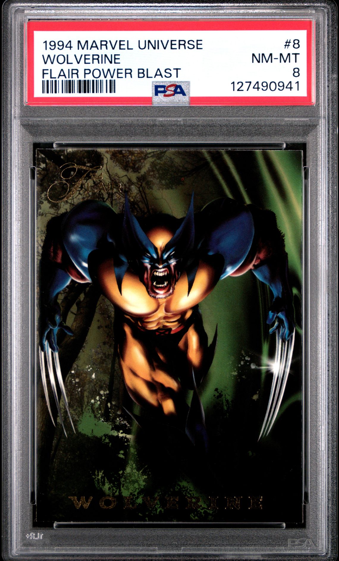 1994 Marvel Universe Flair Power Blast Wolverine #8 (Flair Power Blast) Nm-Mt 8 front